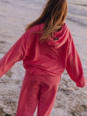 DAILY DRILLS Pink Hoodie and Sweatpants Set